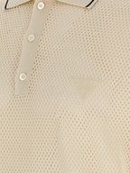 White Silk Polo Shirt