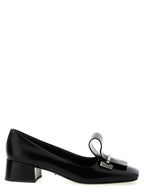 Black Calfskin Mid Heel Pumps