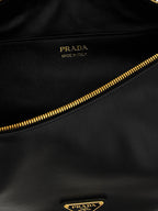 Black Calfskin Shoulder Bag