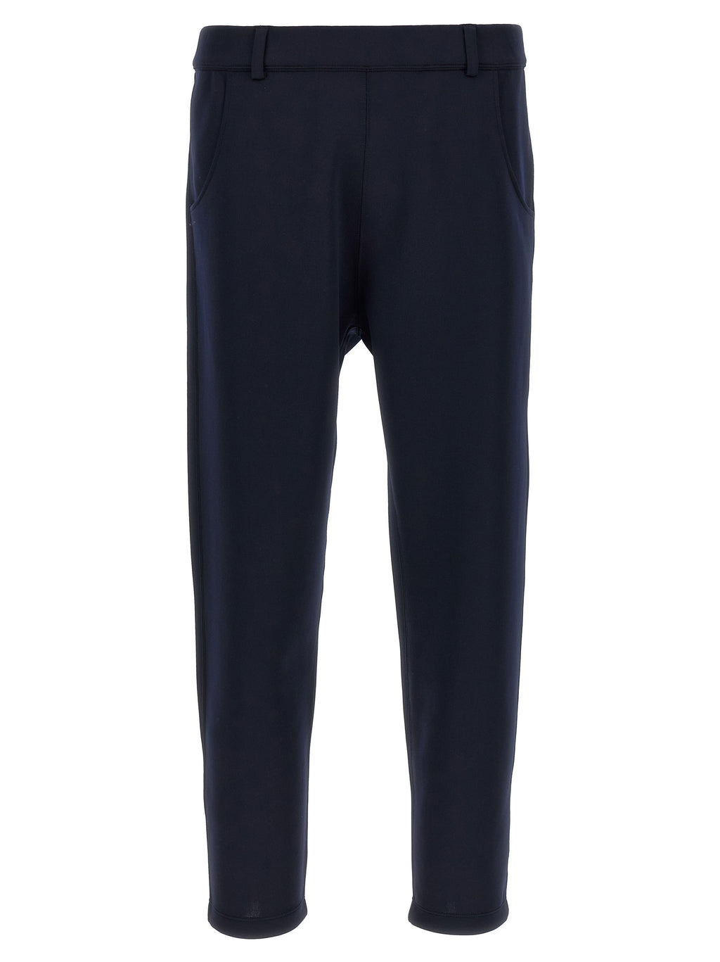Blue Polyester Casual Pants