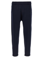 Blue Polyester Casual Pants
