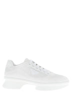 White Polyester Athletic Sneakers