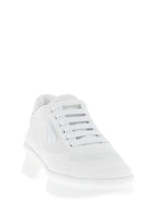 White Polyester Athletic Sneakers