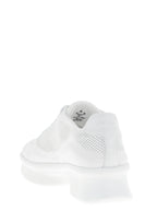 White Polyester Athletic Sneakers