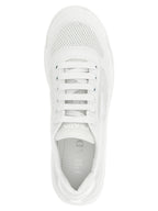 White Polyester Athletic Sneakers