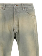 Blue Cotton Casual Pants