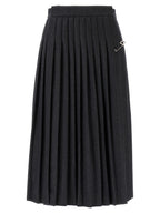 Gray Virgin Wool Midi Skirt