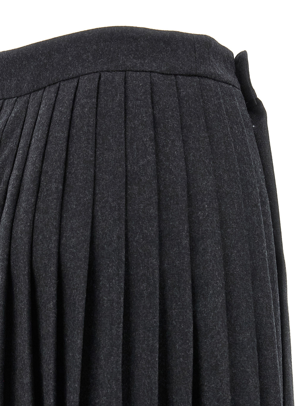Gray Virgin Wool Midi Skirt