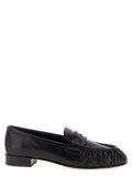 Black Buffalo Leather Slip-On Loafers