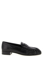 Black Buffalo Leather Slip-On Loafers