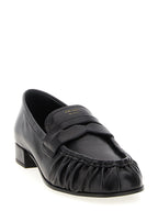 Black Buffalo Leather Slip-On Loafers