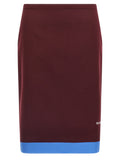 Bordeaux Virgin Wool Midi Skirt