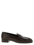 Brown Buffalo Leather Slip-On Loafers