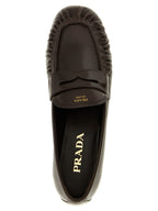 Brown Buffalo Leather Slip-On Loafers