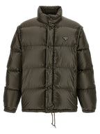 Gray Recycled Polyamide Full-Length Jacket