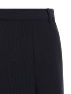 Blue Virgin Wool Midi Skirt
