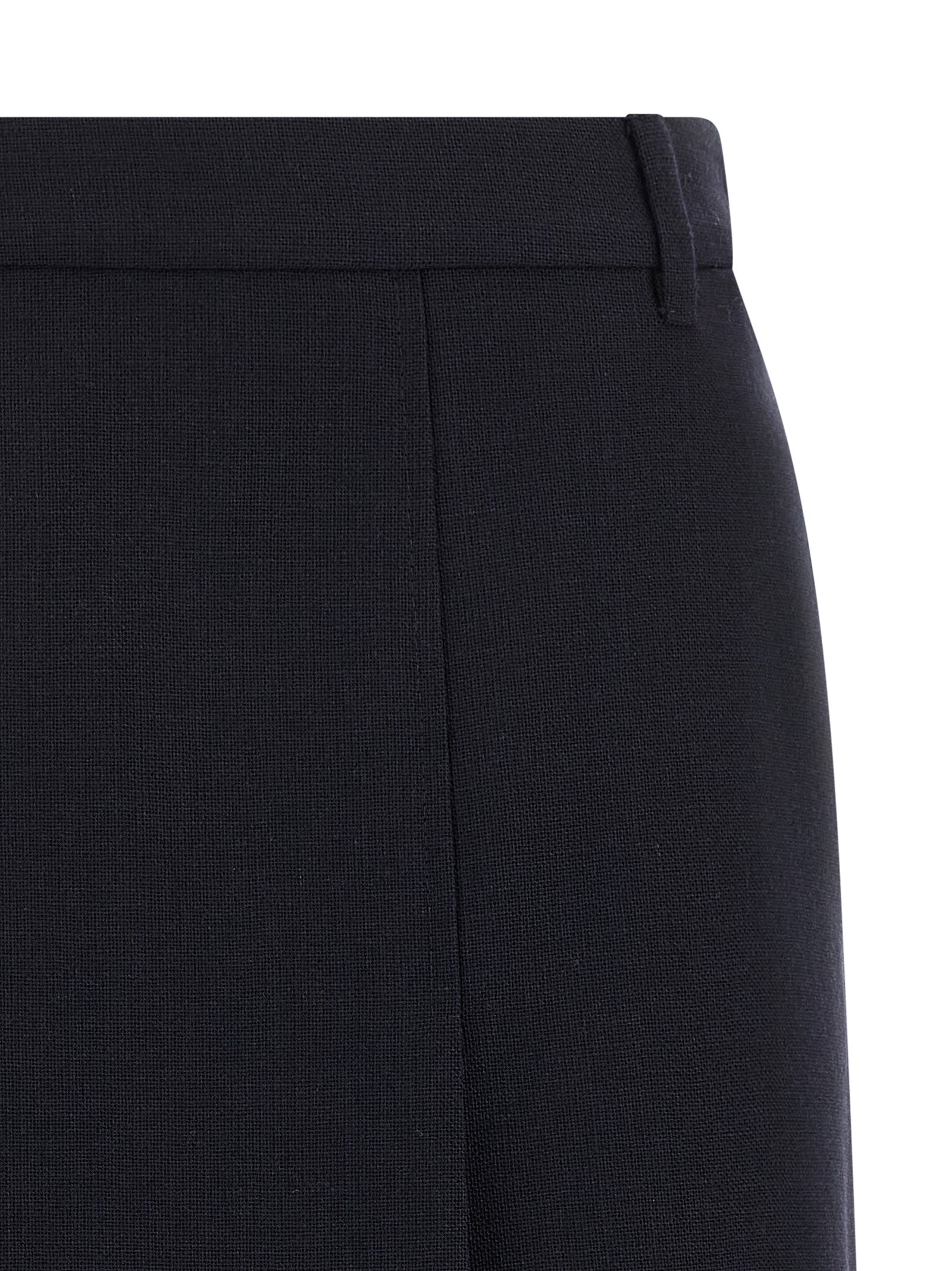 Blue Virgin Wool Midi Skirt