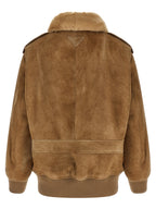 Beige Lamb Leather Bomber