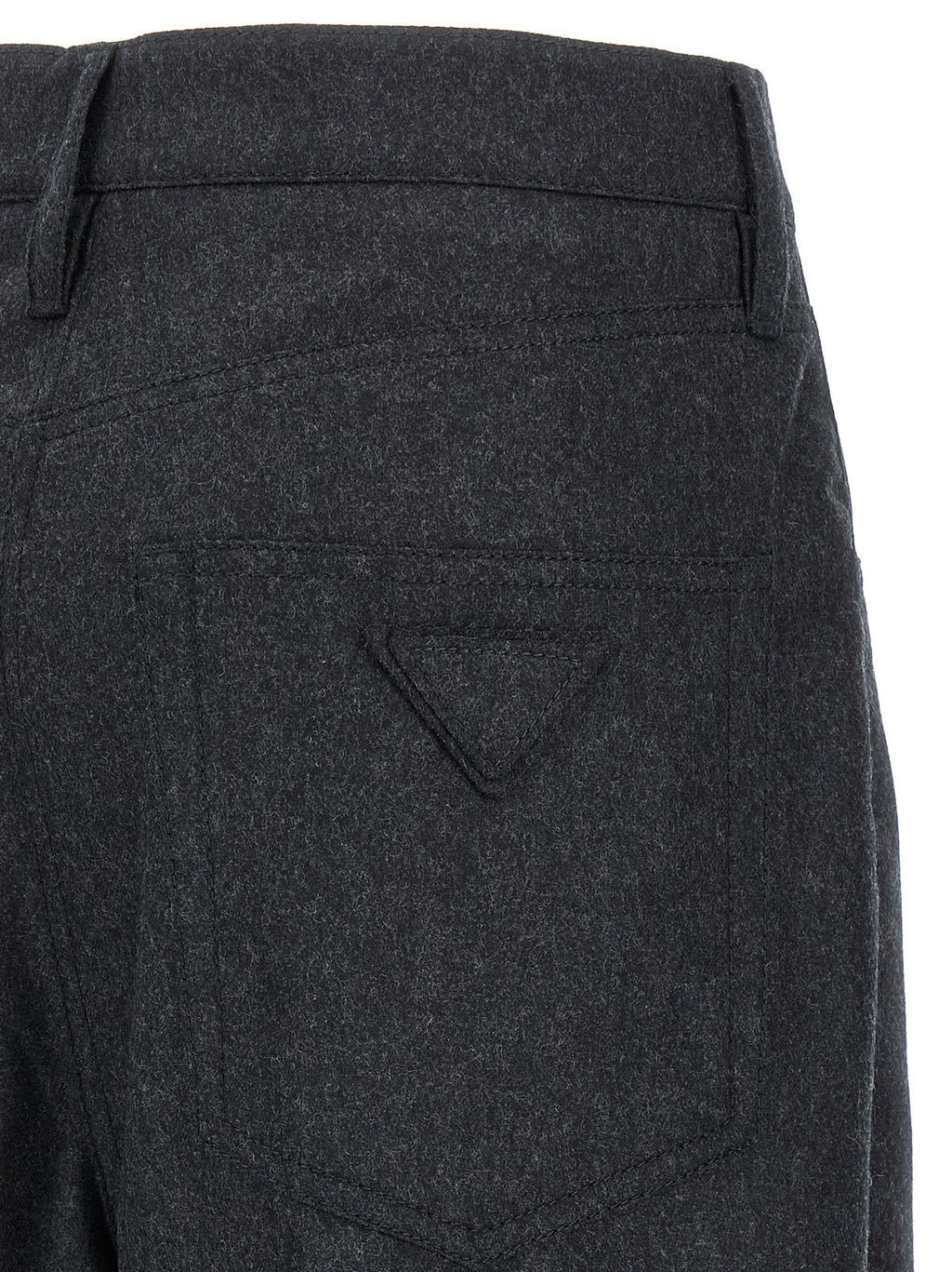 Gray Virgin Wool Casual Pants