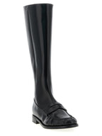 Black Calfskin Over The Knee