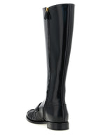 Black Calfskin Over The Knee