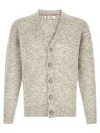 Gray Alpaca Leather Cardigan