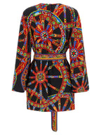 Multicolor Silk Short Dress