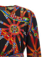 Multicolor Silk Short Dress