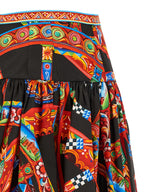 Multicolor Cotton Long Skirt