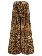 Brown Cotton Casual Pants