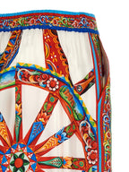 Multicolor Silk Casual Pants