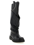Black Calfskin Over The Knee