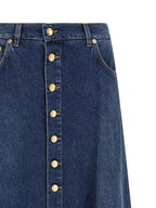 Blue Cotton Mini Skirt