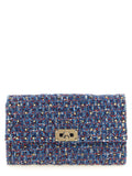 Blue Polyester Crossbody Bag