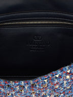 Blue Polyester Crossbody Bag