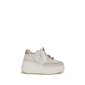 White Calf Leather Bos Taurus Platform Sneakers