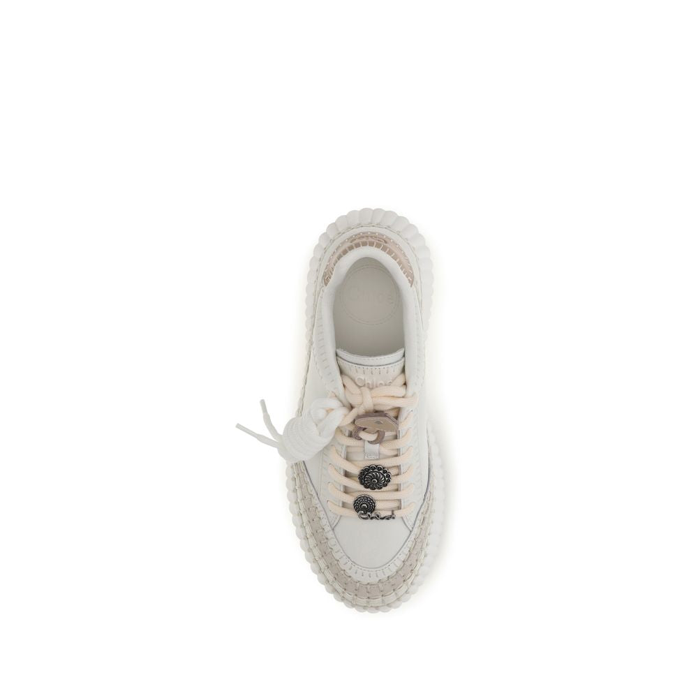 White Calf Leather Bos Taurus Platform Sneakers