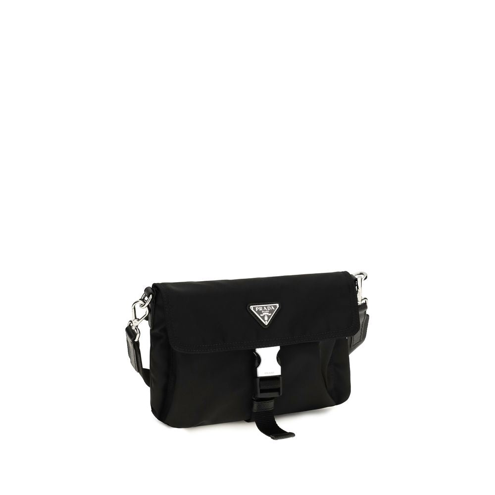 Black Recycled Polyamide Shoulder Bag