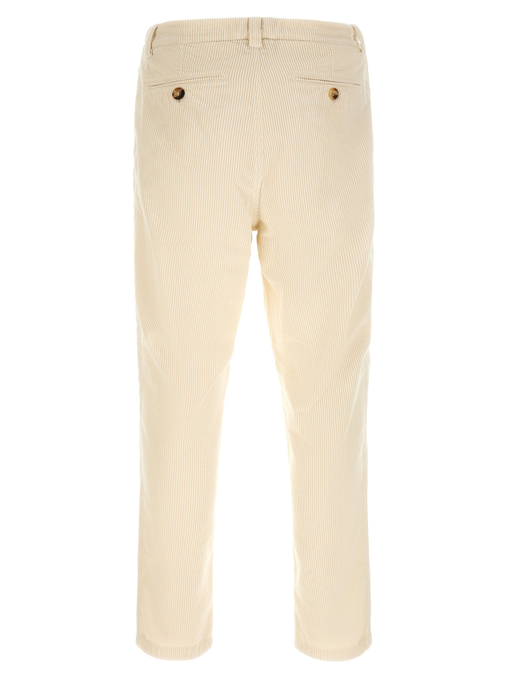 Beige Cotton Casual Pants
