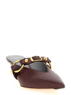 Bordeaux Calfskin Mid Heel Pumps