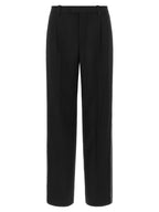 Black Virgin Wool Casual Pants