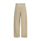 Beige Silk Casual Pants