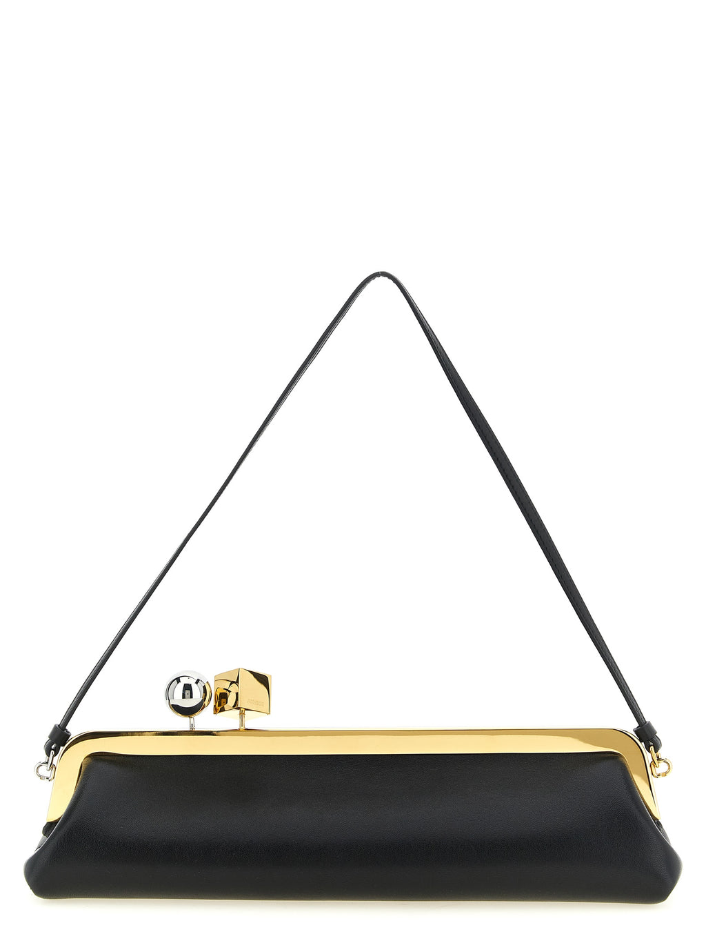 Black Lamb Leather Clutch Bag