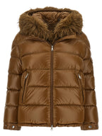 Brown Polyamide Full-Length Jacket