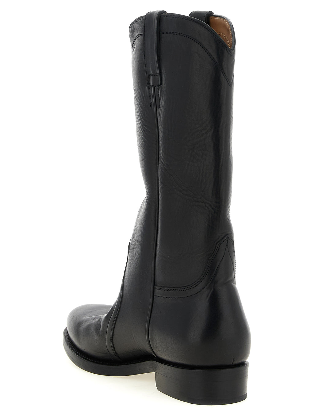 Black Calfskin Over The Knee