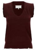 Bordeaux Virgin Wool Sleeveless Jacket
