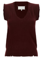 Bordeaux Virgin Wool Sleeveless Jacket