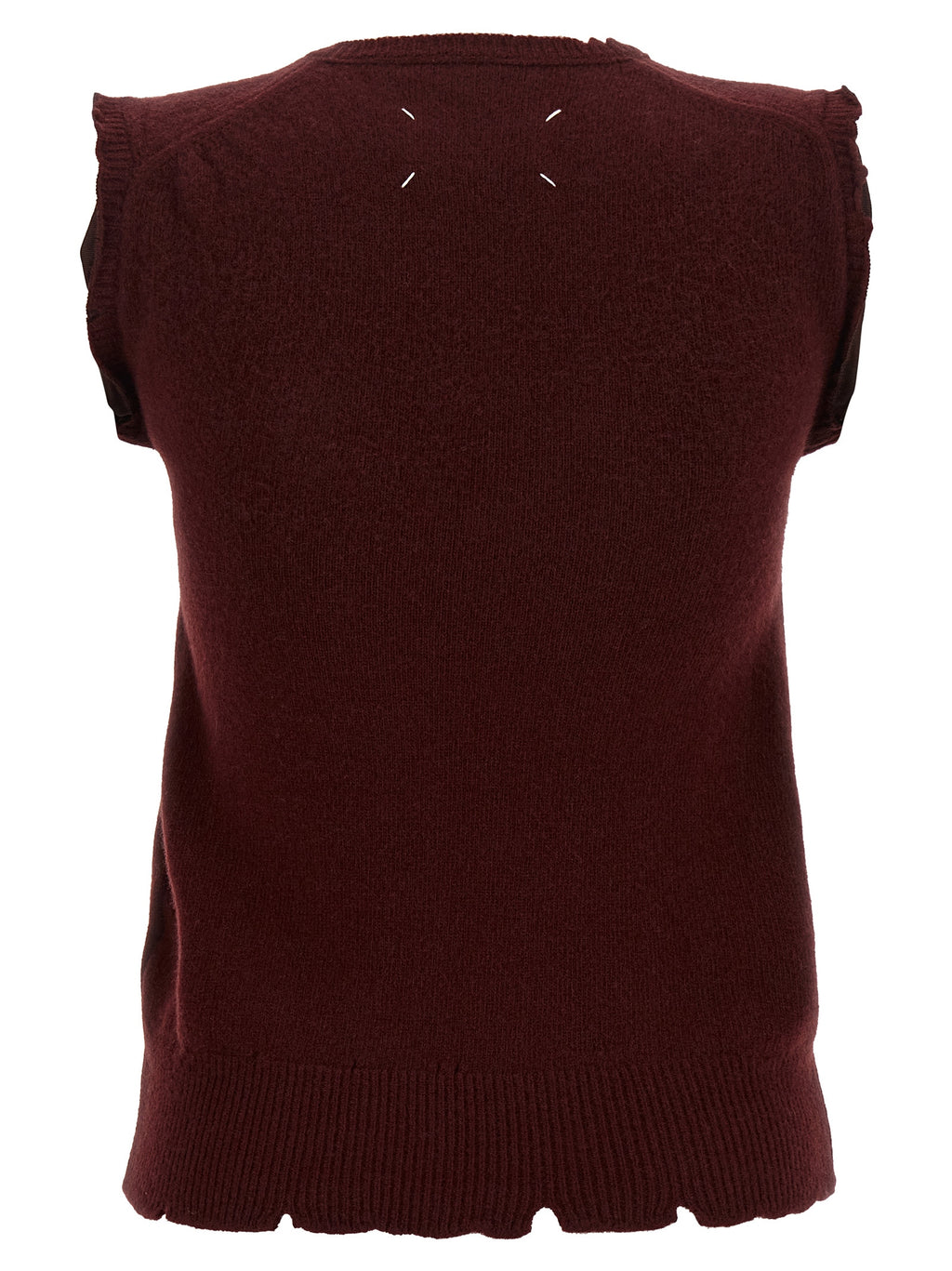 Bordeaux Virgin Wool Sleeveless Jacket