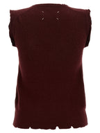 Bordeaux Virgin Wool Sleeveless Jacket