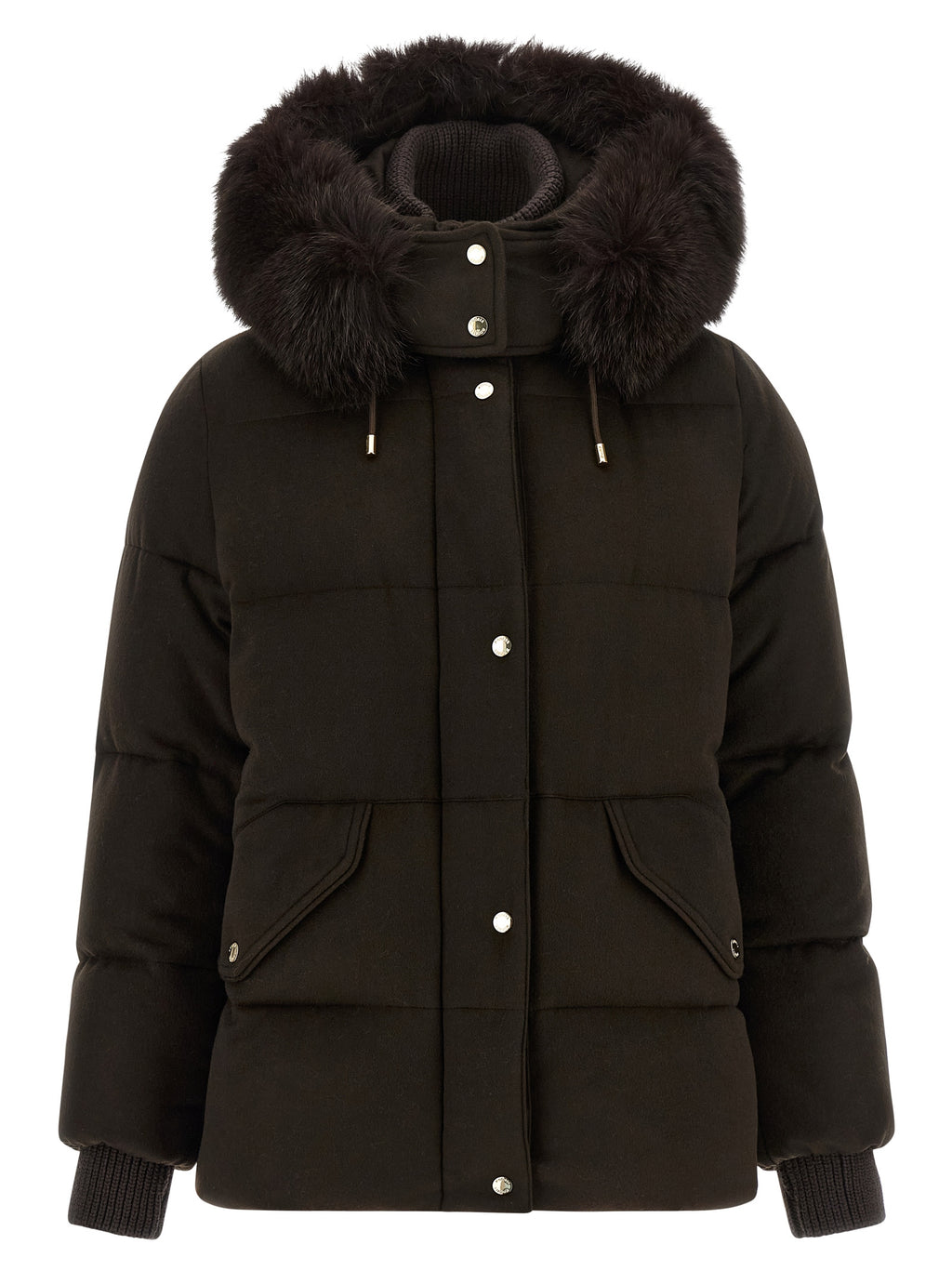Brown Wool Full-Length Jacket